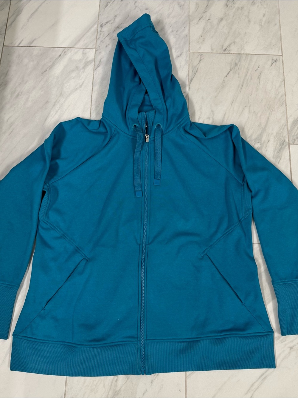 Athleta Triumph Hoodie Full Zip Teal Blue Size 2X